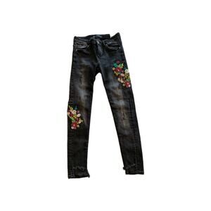 Zara trafaluc Denimwear‎ Womens Embroidered Sz 2 Skinny